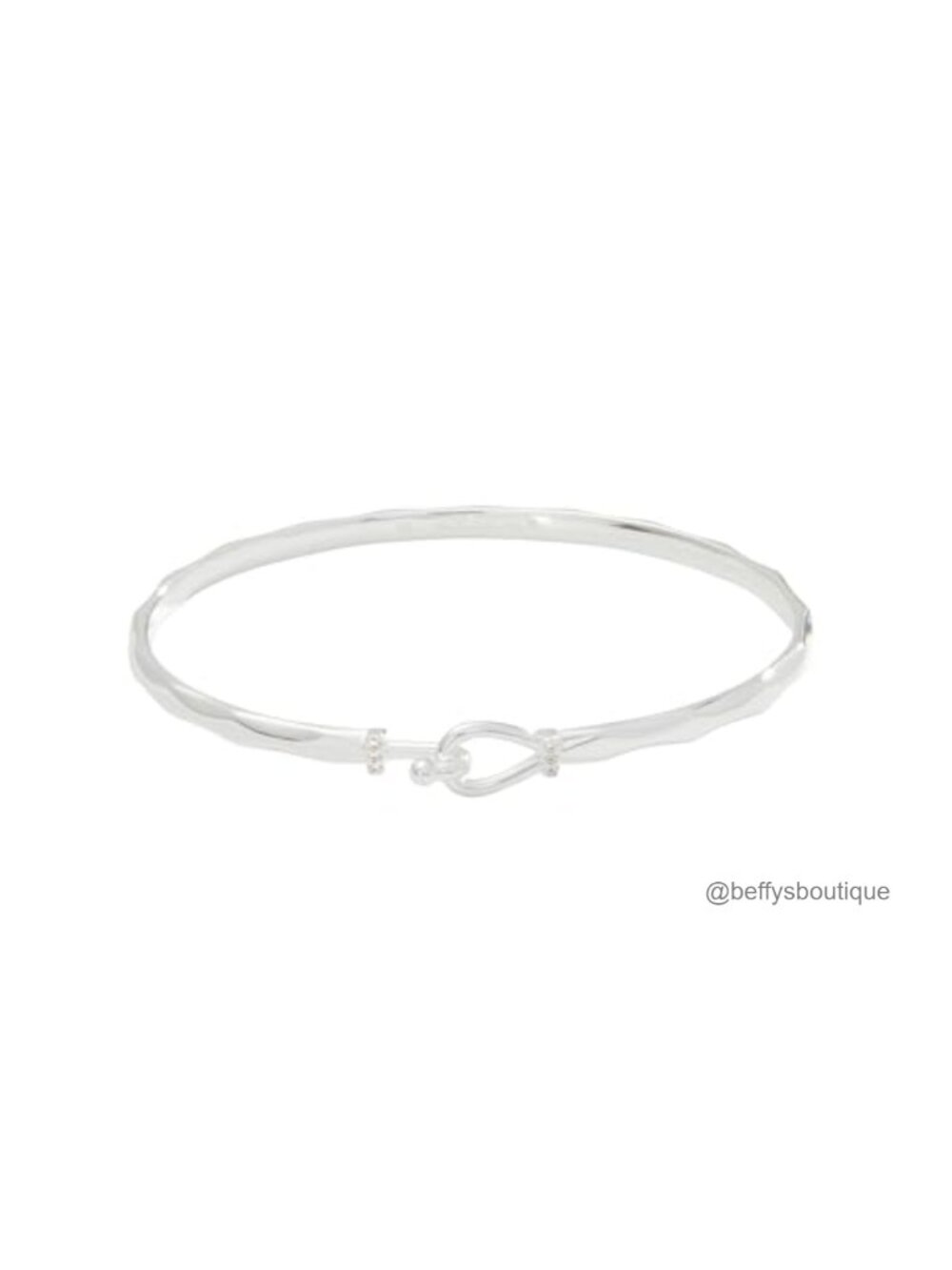 Faceted Hook Tension Bracelet Bangle Nickel-Free Adjustable Fit